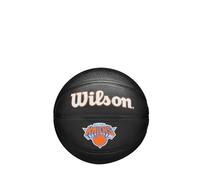 Wilson NBA Team Tribute Mini Basketball, New York Knicks, Black, Size 3 | For indoor practice and casual shooting, with deep channels and an air-retention lining for reliable handling