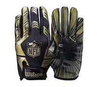 Wilson NFI Stretch Fit Receivers Glove American Football, Black/Gold, One Size