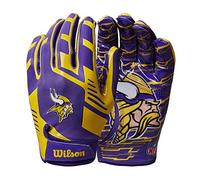 WILSON NFL Stretch Fit Football Gloves - Adult Minnesota Vikings