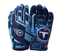Wilson NFL Stretch Fit Football Gloves - Youth Tennessee Titans