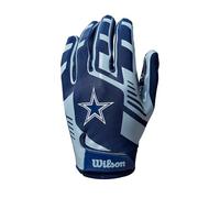 Wilson NFL Stretch Fit Dallas Cowboys Football Gloves, Adult | For adult American football practice and matches, with a breathable fit and silicone palm for secure catching control