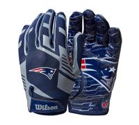Wilson NFL Team Super Grip Football Gloves Teen, Red/Orange | For youth American football catching practice, with silicone palms and breathable stretch Lycra for flexible control