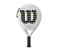 Wilson Optix V1 Padel Racket, Made with a Fiberglass Structure and Soft Foam, Circular Design and Precision Hole Technology, Colour: White, Size: 2