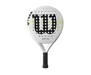 Wilson Optix V1 Padel Racket, Made with a Fiberglass Structure and Soft Foam, Circular Design and Precision Hole Technology, Colour: White, Size: 2