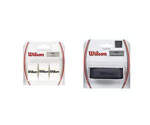 Wilson Overgrip, Pro Overgrip Perforated, Unisex, White, Pack of 3, WRZ4005WH & Overgrip, Sublime Grip, BasisOvergrip, Unisex, Black, 1 Pack, WRZ4202BK