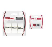 Wilson Overgrip Pro Overgrip Unisex White Pack of 3 WRZ4014WH Tennis Vibration Dampener with Logo for Rackets Pro Feel RedSilver Pack of 2