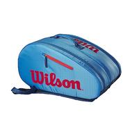 Wilson Padel Bag for Children and Young People, Junior Padel Bag, For up to 3 Rackets, Blue/Red (Infrared)