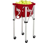 Wilson Portable Tennis Ball Teaching Basket Cart (150 Ball Capacity), red