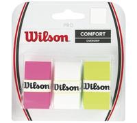 Wilson Pro Overgrip-Comfort 3pk-assorted-white/green/pink