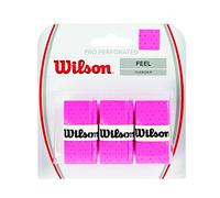 Wilson Overgrip Pro Perforated – 3 Pack – White, Green, Pink – Tennis/Badminton/Squash