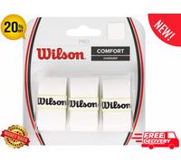 Wilson Pro Overgrip WRZ4017WH Unisex Grip Tape, White, Pack of 3