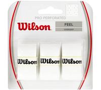 Wilson Pro Perforated Tennis Racket Overgrip - Pack of 3, White, Advanced Level