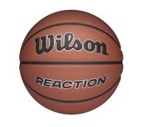 Wilson Reaction Plus Basketball, Made From Durable Composite Materials With Deep Channel Design, Colour: Brown/Silver, Size: 7