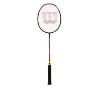 Wilson Recon 370 Badminton Racket, Grip Strength 6, Head Heavy Balance, Carbon Fibre, Black/Red/Gold