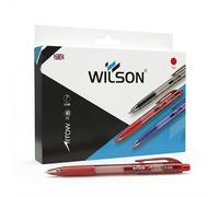 Wilson Retractable Red Pens 1.0MM Medium ballpoint pens Smooth Writing Comfort Grip Office School stationery supplies red ink Pen with Visible Ink Supply for Everyday biro pens Note Taking