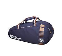 Wilson Roland Garros Team 3 Racket Bag, Holds up to 3 rackets, Navy Blue/Brown, WR8006801001
