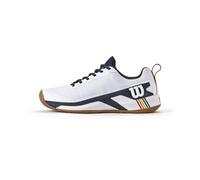 Wilson Rush Pro 4.5 Clay Men's Tennis Shoes, Made with Breathable Mesh, Provides Exceptional Support and Abrasion Resistance, with Lightweight Cushioning, Colour: White/Navy Blazer/Gum1a, Size: 9.5