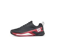 Wilson Rush Pro 4.5 Men's Tennis Shoes, Made from Breathable Mesh, Providing Dynamic Support and Abrasion Resistance, with Lightweight Cushioning, Colour: Black/Infrared/White, Size: 6.5