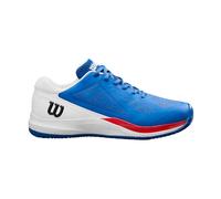 Wilson Rush Pro Ace Clay Men's Tennis Shoes, Provide a Secure Fit and Dynamic Support, Made from Breathable Mesh, Great for Clay Courts, Colour: Deja Vu Blue/White/Infrared, Size: 12.5