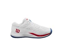 Wilson Rush Pro Ace Jr Tennis Shoe, Juniors, Size 4, White/Deja Vu Blue/Wilson Red