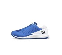 Wilson Rush Pro Ace Men's Tennis Shoes, Provide a Confident Fit and Dynamic Support, with Enhanced Stability and Superior Traction, Colour: Deja Vu Blue/White/Black, Size: 13.5