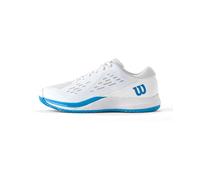 Wilson Rush Pro Ace Men's Tennis Shoes, Provide a Confident Fit and Dynamic Support, with Enhanced Stability and Superior Traction, Colour: White/Atomic Blue, Size: 6.5