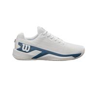 Wilson Rush Pro Extra Duty Men's Tennis Shoes, Featuring ProWeave Stability and Durable Drag Pads for Protection, All-Court Performance, Colour: White/China Blue/Silver Birch, Size: 10