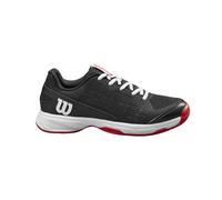 Wilson Rush Pro Jr L Tennis Shoe, Juniors, Size 29 1/3, Black/Wilson Red/White