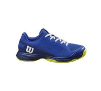 Wilson Rush Pro Jr L Tennis Shoe, Juniors, Size 35 1/3, Blue/Blue Print/Safety Yellow