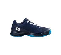 Wilson Rush Pro Junior L Tennis Shoes, for Comfortable Play and Dynamic Cushioning, Abrasion Resistant, Colour: Navy Blazer/White/Atomic Blue, Size: 5K
