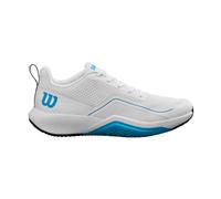 Wilson Rush Pro Lite Men's Tennis Shoes, Provide an Ultra-Light Feel and Additional Arch Support, Help with Energetic Performance, Colour: White/Atomic Blue/Navy Blazer, Size: 9