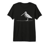 Wilson’s Snipe Line Art Birdwatcher Premium T-Shirt