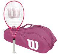 Wilson Serena Pro Lite Tennis Racquet Bundled with an Advantage II Tennis Bag (Pink/White) - Best Racquet for Experienced Juniors