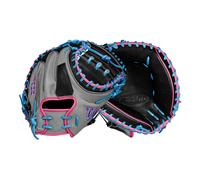 Wilson Spring 2025 A2000 M23 33.5 Baseball Catchers Mitt - Right Hand Throw Grey/Black/Flamingo