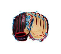 Wilson Spring 2025 A2000 PF92SS 12.25 Outfield Baseball Glove - Left Hand Throw Black/Red/Sky Blue