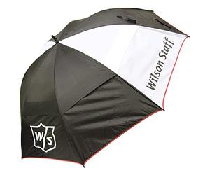 WILSON STAFF 2022 WIND-PRO DUAL CANOPY GOLF UMBRELLA / BLACK WHITE GOLF BROLLEY