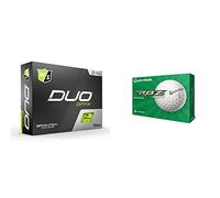 Wilson Staff Golf Balls, Duo Optix, 12 balls, Green, Matte surface, Easy to find, WGWP50400 & TaylorMade RBZ Soft Dozen Golf Balls, White,2021