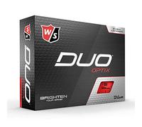 Wilson Staff Golf Balls, Duo Optix, 12 balls, Red, Matte surface, Easy to find, WGWP50500