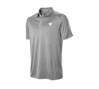 Wilson Staff Men's Golf Polo Shirt, Stripe Heather Polo, Short Sleeve, Polyester/Elastane Grey