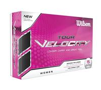 Wilson Staff, Soft 2-Piece Construction Women's Golf Balls for Maximum Distance, 15-pack, Low compression, Soft ionomer cover, Velocity, White, WGWR60400