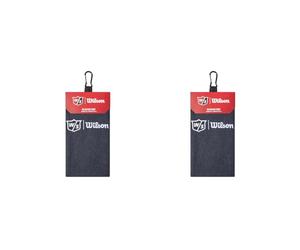 Wilson Staff Unisex Golf-Towel, Triple Folded, TRI FOLD, Microfibre, Black, One size fits all, WGA9000102 (Pack of 2)