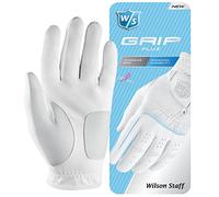 Wilson Staff Women's Golf Glove, Cabretta leather, Size: L, Left hand, LLH, White, Grip Plus, WGJA00940L
