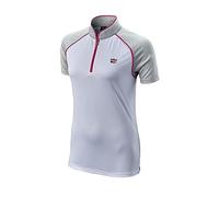 Wilson Staff Women's Golf Polo Shirt, Scalloped Collar Polo, Short Sleeve, Polyester White/Pink