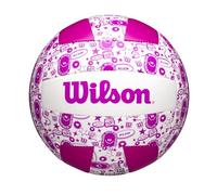 Wilson STAMP Volleyball, Synthetic Leather Volleyball, Bold & Bright, Reliable Performance, Official Size, Colour: Purple/White