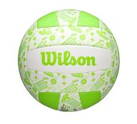 Wilson STAMP Volleyball, Synthetic Leather Volleyball, Bold & Bright, Reliable Performance, Official Size, Colour: Green/White
