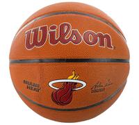 Wilson Basketball, Team Alliance Model, MIAMI HEAT, Indoor/Outdoor, Mixed Leather, Size: 7