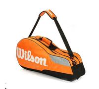 Wilson Tour Racket Bag, Fits 4 Racquets, Separate Shoe Compartment (Orange)