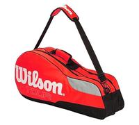 Wilson Tour Racket Bag, Fits 4 Racquets, Separate Shoe Compartment (Red)