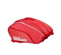 Wilson Tour Red Padel Bag, Provides Ample Space for All Essentials, with a Thermoguard Shield to Protect Valuables, Easy to Carry with Adjustable Straps, Colour: Red