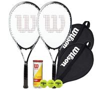 Wilson Tour Slam Lite 50/50 Black-Black Tennis Racket Twin Set